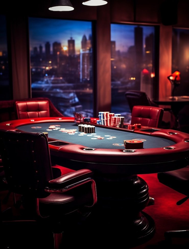 Antarmuka meja poker di platform omi88 dengan pilihan taruhan dan pemain aktif